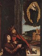 STRIGEL, Bernhard, St Ladislas Presents Wladislav II and his Sons to the Virgin (detail)  wr